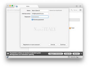 Guide Mac – Configurazione posta con Tunderbird